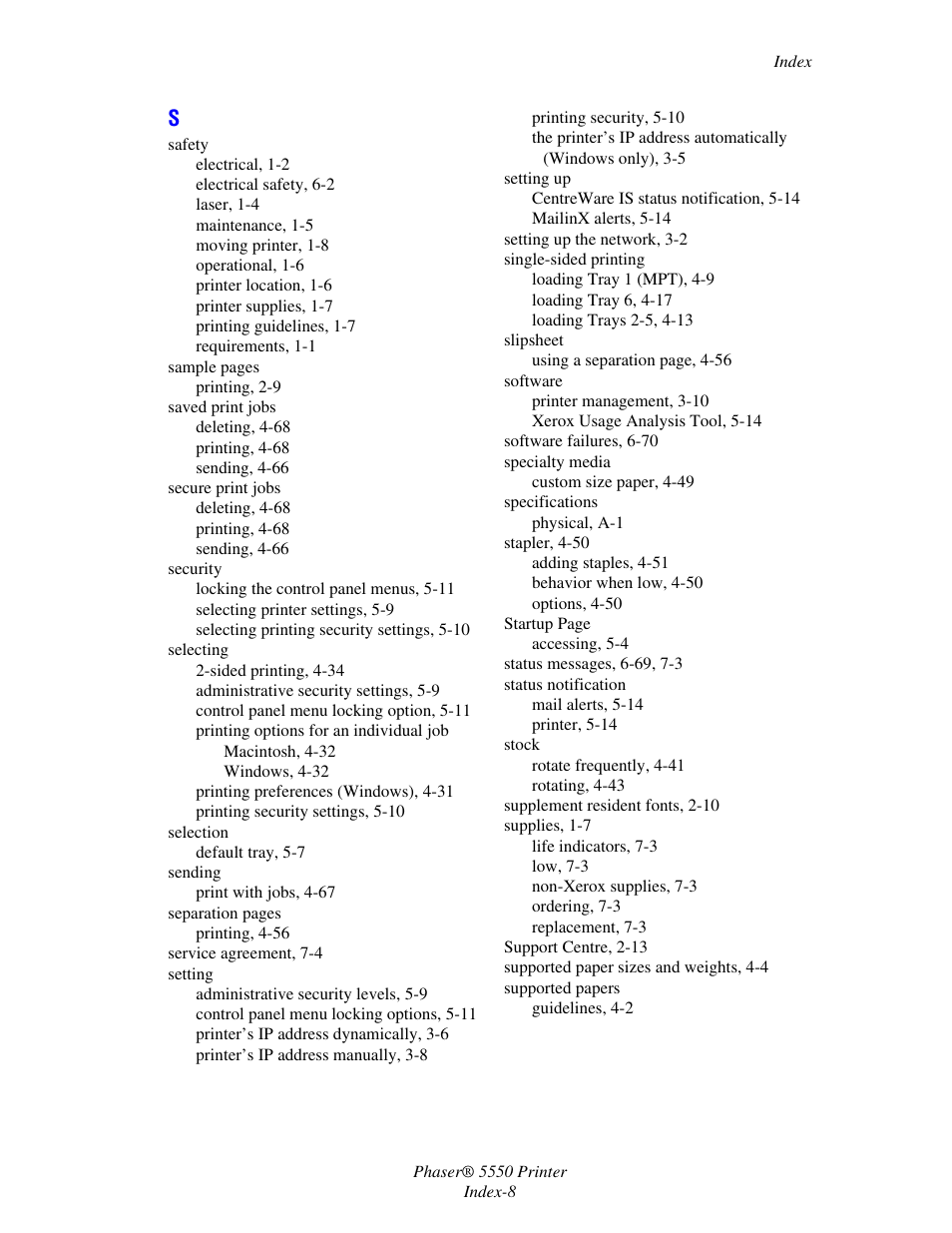 Xerox 5550 User Manual | Page 235 / 237
