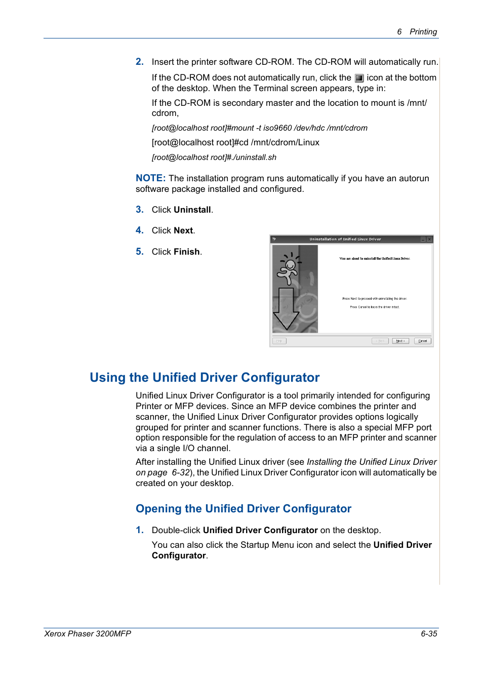 Using the unified driver configurator -35, Using the unified driver configurator, Opening the unified driver configurator | Xerox 3200MFP User Manual | Page 115 / 236