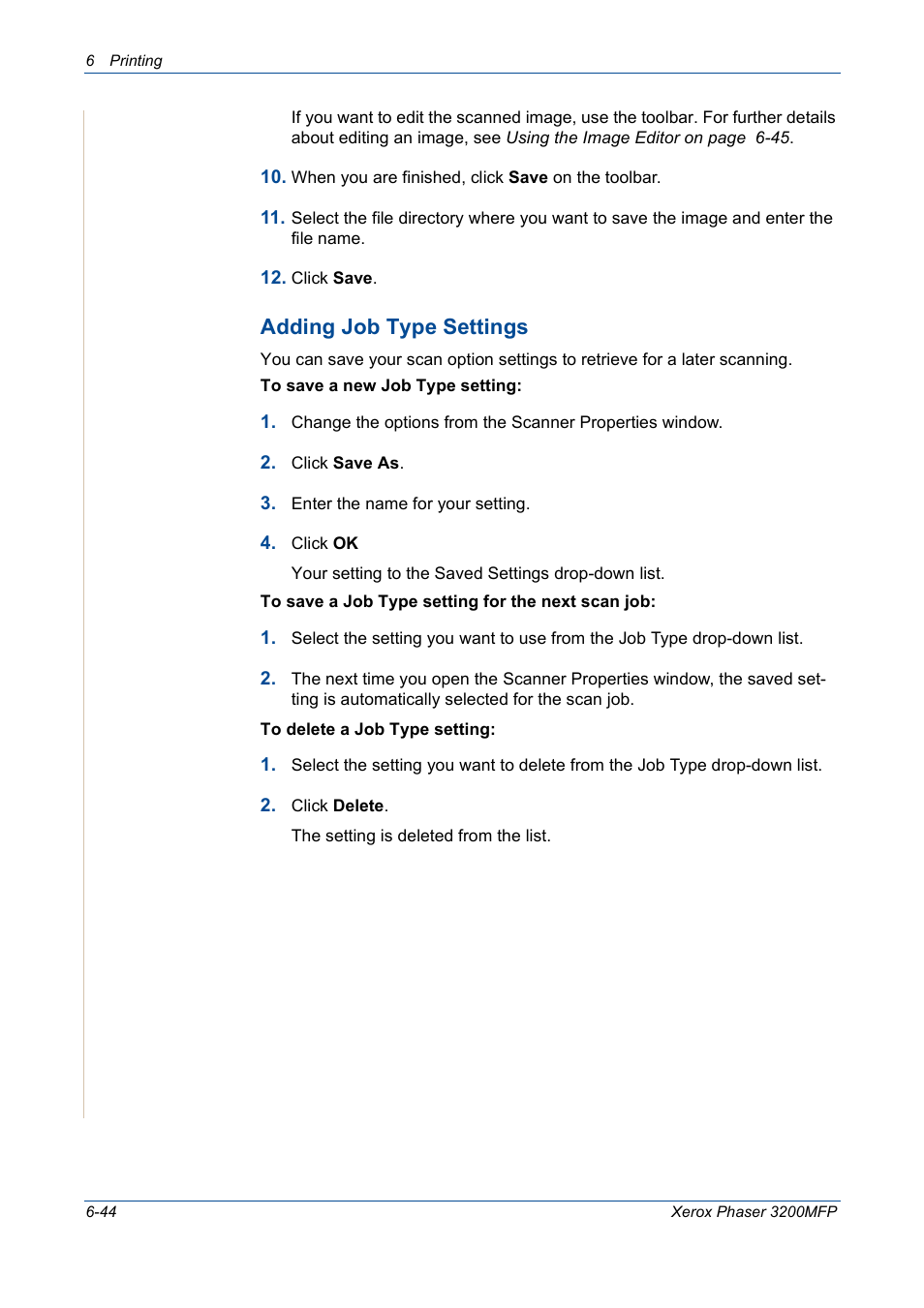 Adding job type settings | Xerox 3200MFP User Manual | Page 124 / 236