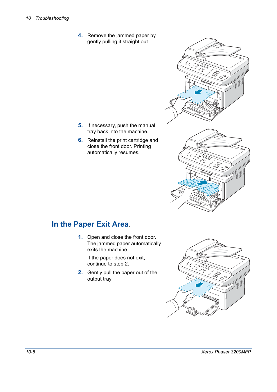 In the paper exit area -6 | Xerox 3200MFP User Manual | Page 194 / 236