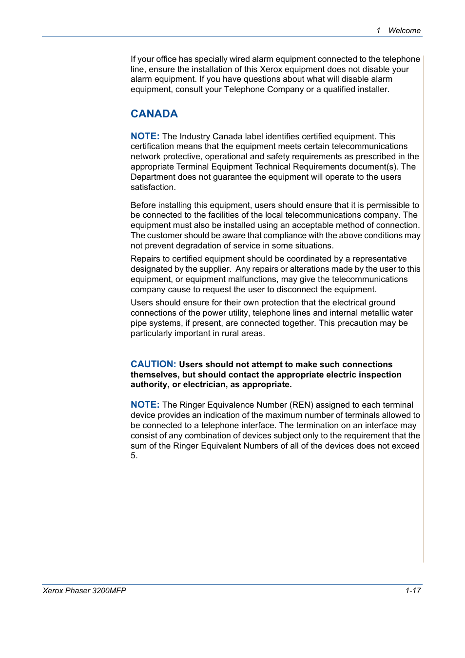 Canada | Xerox 3200MFP User Manual | Page 25 / 236