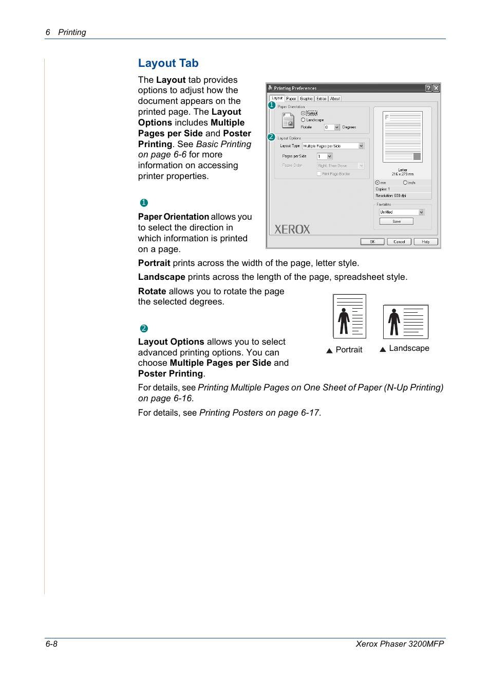 Layout tab | Xerox 3200MFP User Manual | Page 88 / 236