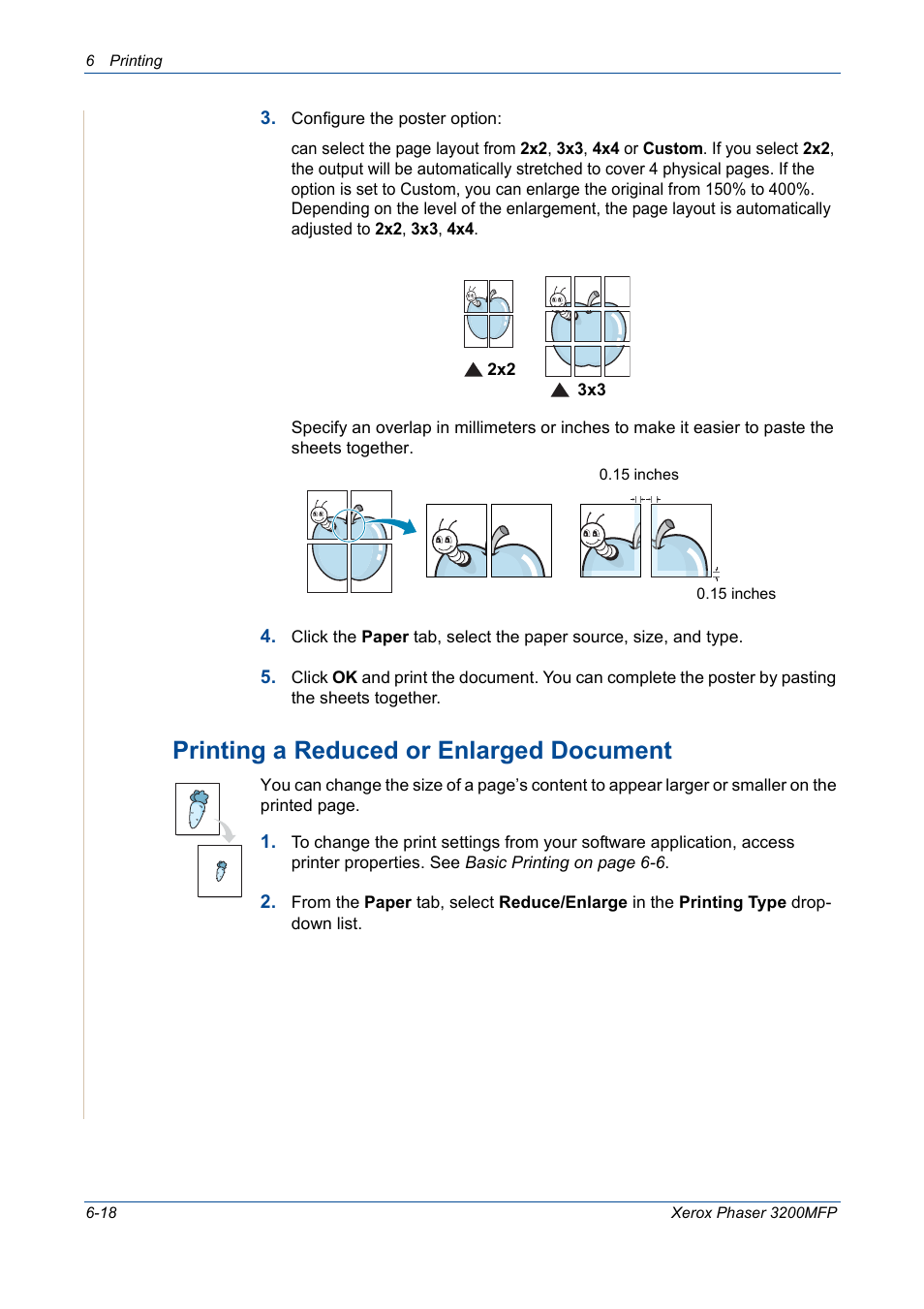 Printing a reduced or enlarged document -18, Printing a reduced or enlarged document | Xerox 3200MFP User Manual | Page 98 / 236