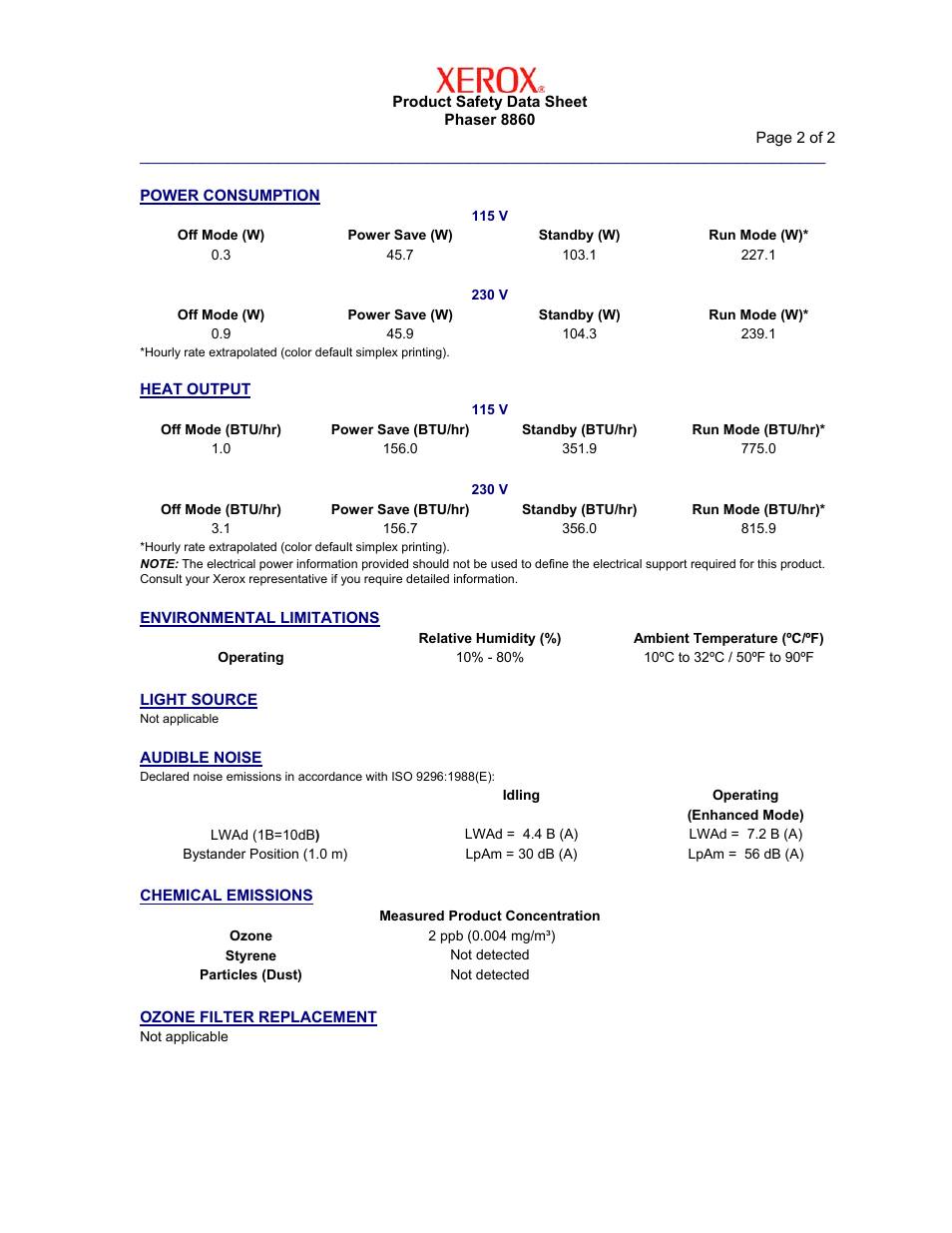 Xerox Phaser 8860 EN User Manual | Page 2 / 2