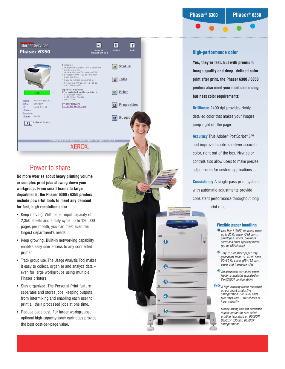 Power to share, Phaser | Xerox 6300 User Manual | Page 3 / 4