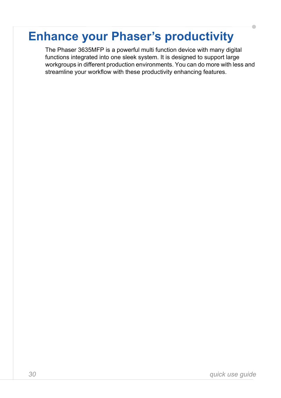 Enhance your phaser’s productivity | Xerox 3635MFP User Manual | Page 34 / 42