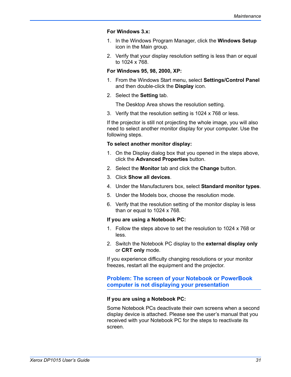 Xerox DP 1015 User Manual | Page 36 / 46
