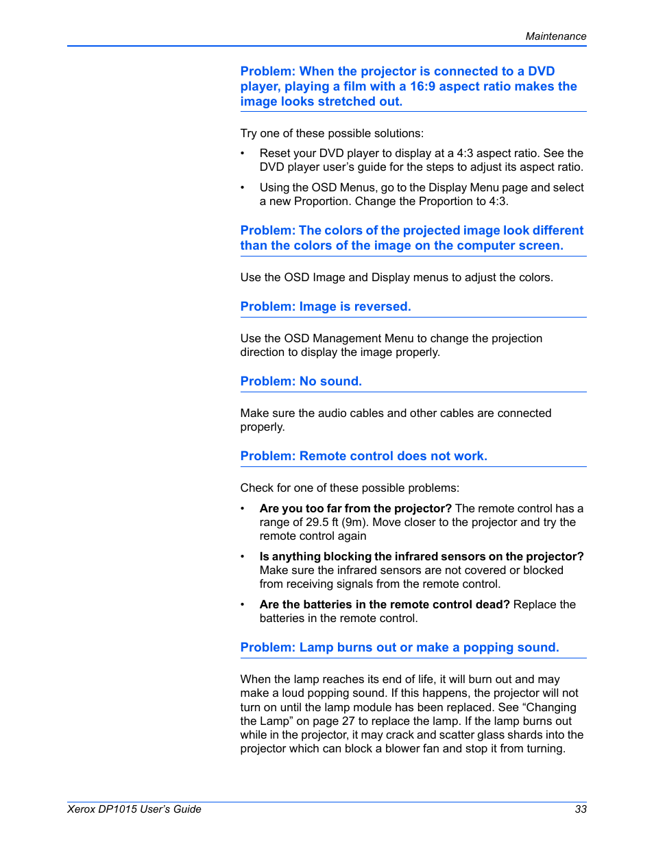 Xerox DP 1015 User Manual | Page 38 / 46