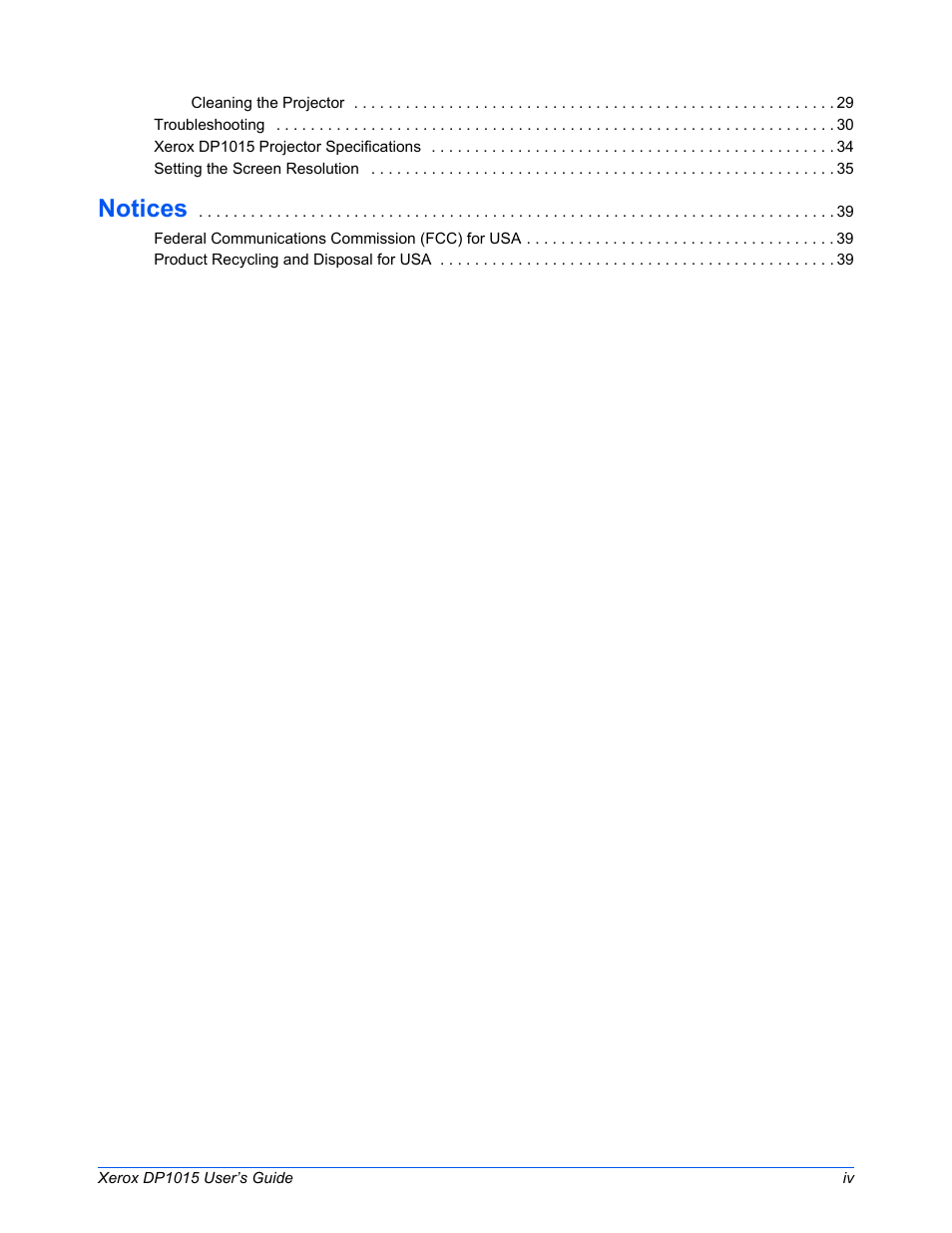 Notices | Xerox DP 1015 User Manual | Page 5 / 46
