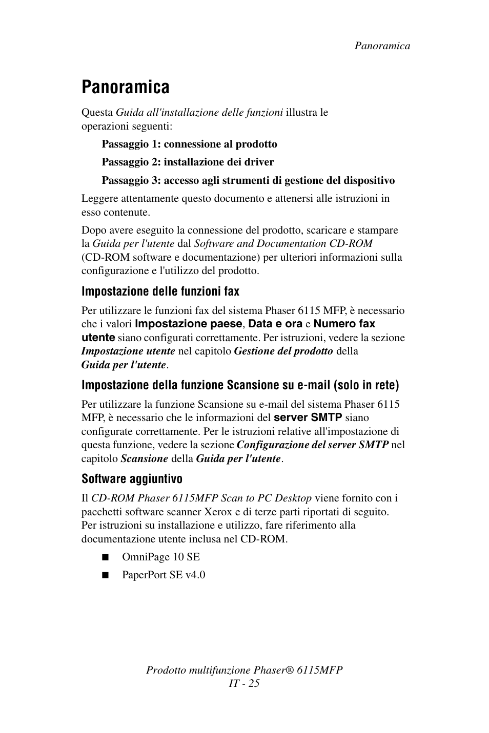 Panoramica | Xerox Phaser 6115MFP User Manual | Page 27 / 75