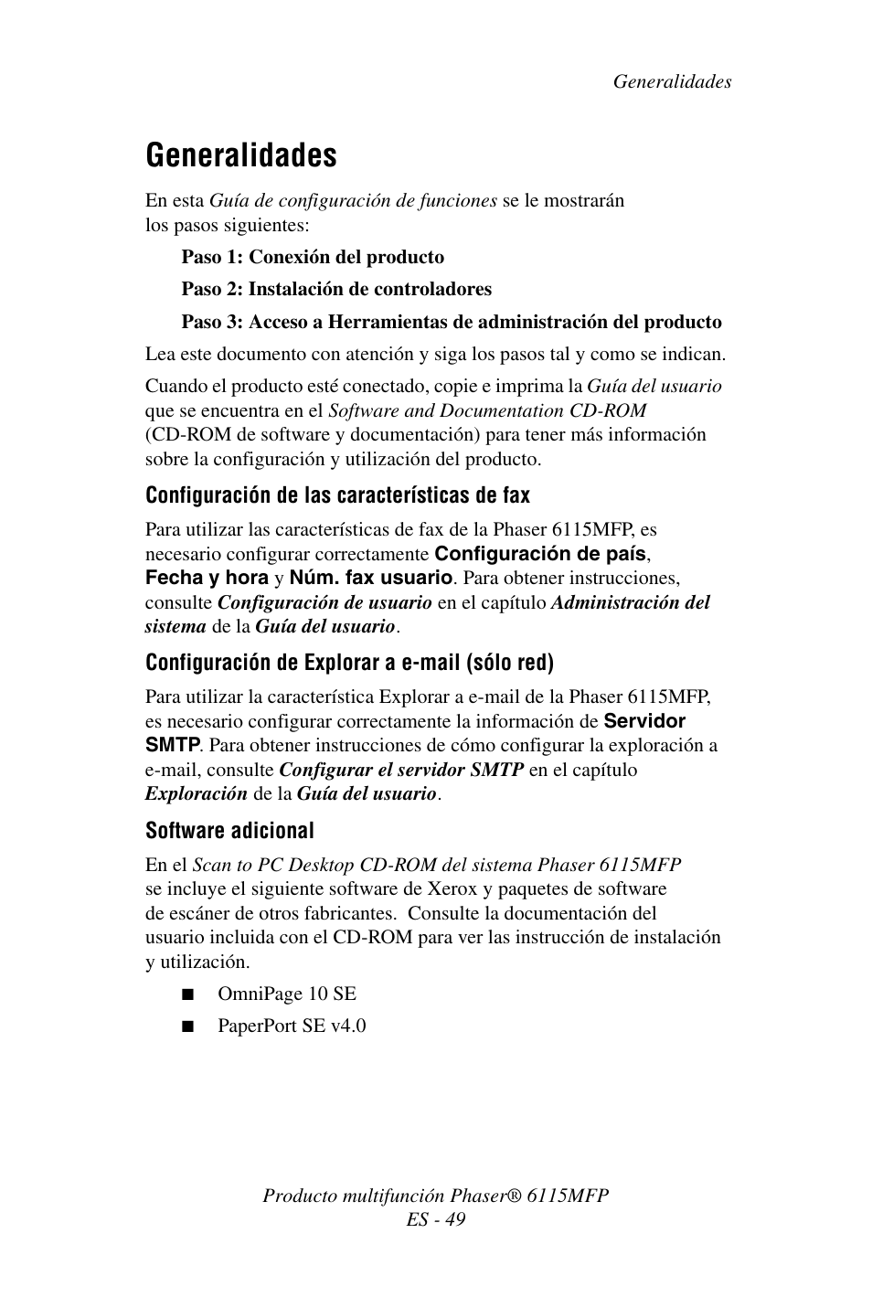 Generalidades | Xerox Phaser 6115MFP User Manual | Page 51 / 75
