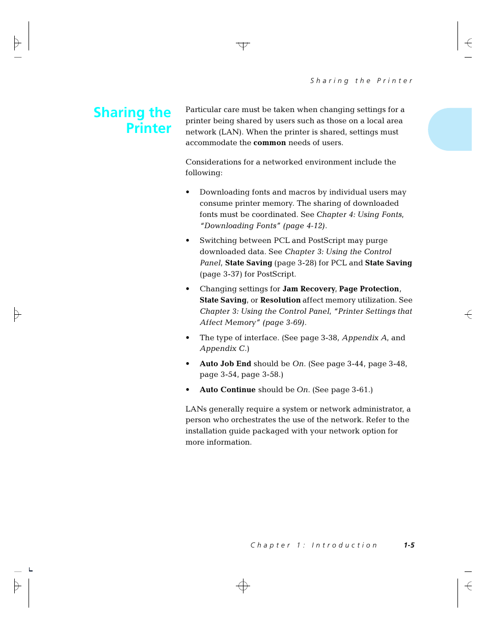Sharing the printer | Xerox 4520 User Manual | Page 11 / 310