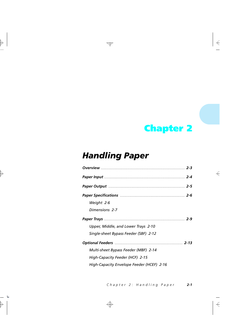 Chapter 2, Handling paper | Xerox 4520 User Manual | Page 13 / 310