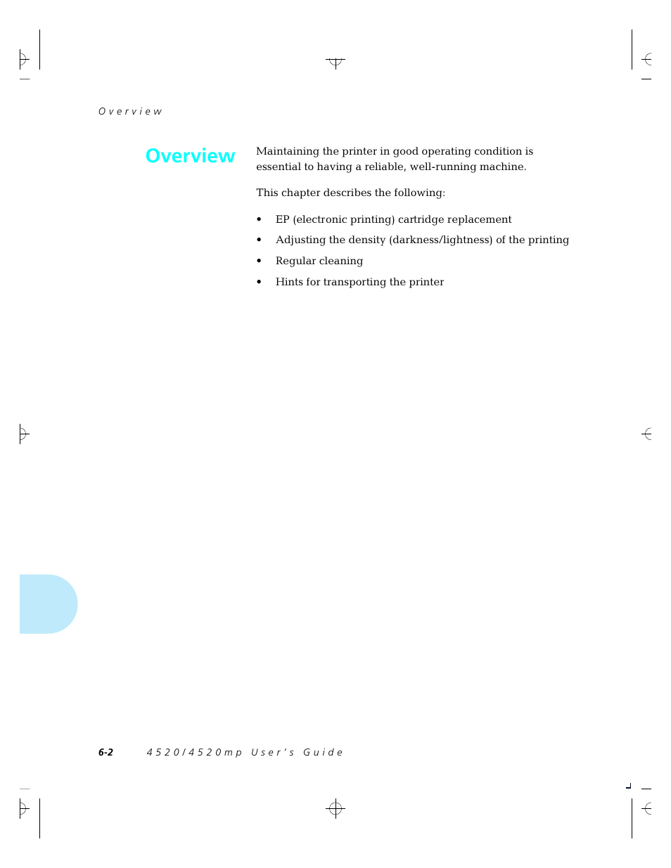 Overview | Xerox 4520 User Manual | Page 160 / 310