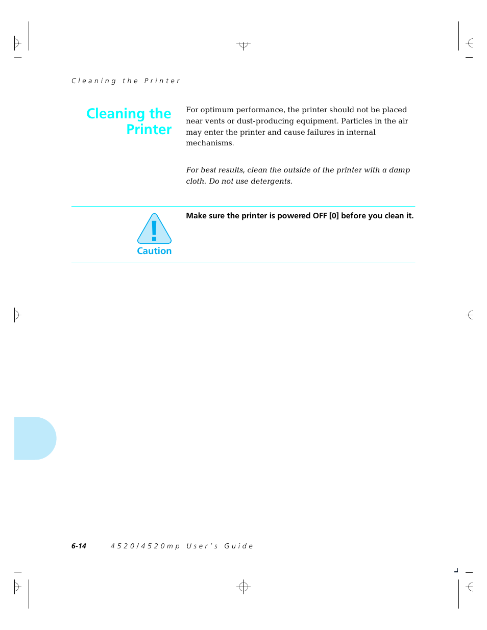 Cleaning the printer | Xerox 4520 User Manual | Page 172 / 310