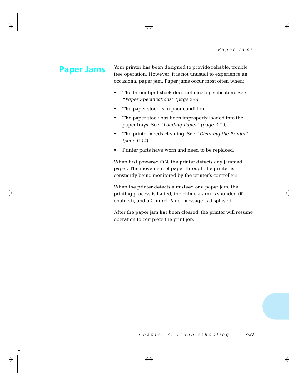 Paper jams | Xerox 4520 User Manual | Page 201 / 310