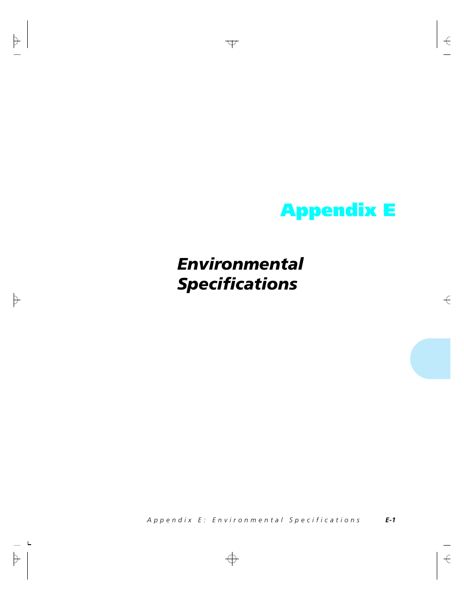 Appendix e, Environmental specifications | Xerox 4520 User Manual | Page 283 / 310