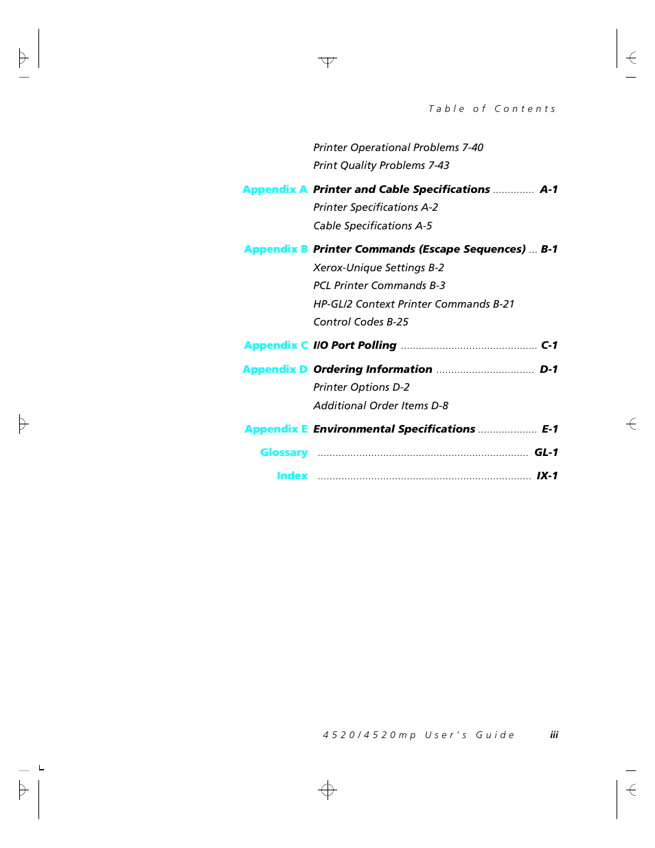 Xerox 4520 User Manual | Page 5 / 310