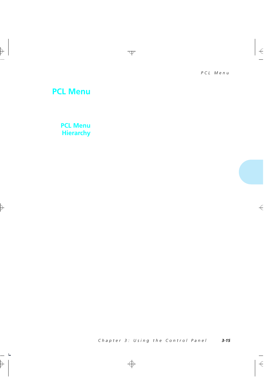 Pcl menu, Pcl menu hierarchy | Xerox 4520 User Manual | Page 69 / 310