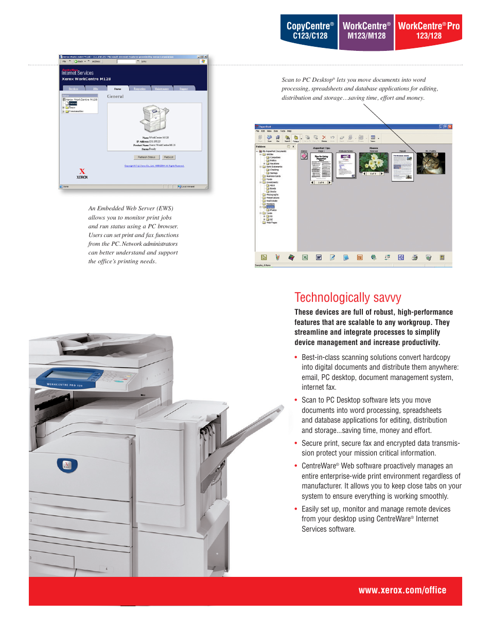 Technologically savvy, Copycentre, Workcentre | Xerox Copycentre C123 User Manual | Page 5 / 6