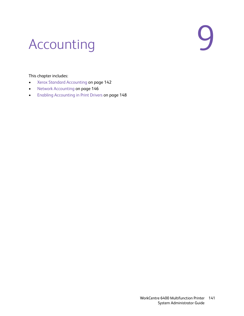 Accounting | Xerox WorkCentre 6400 User Manual | Page 141 / 184