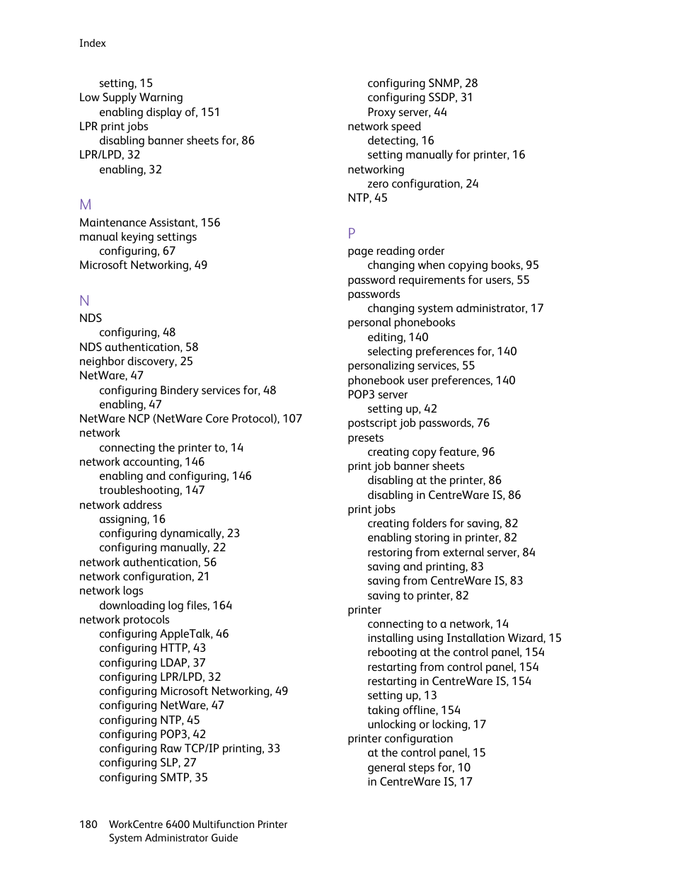 Xerox WorkCentre 6400 User Manual | Page 180 / 184