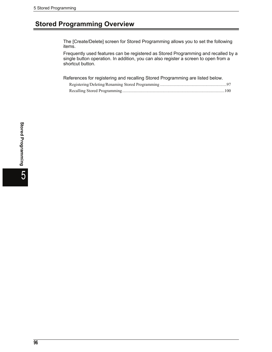 Stored programming overview | Xerox 701P44973 User Manual | Page 104 / 206