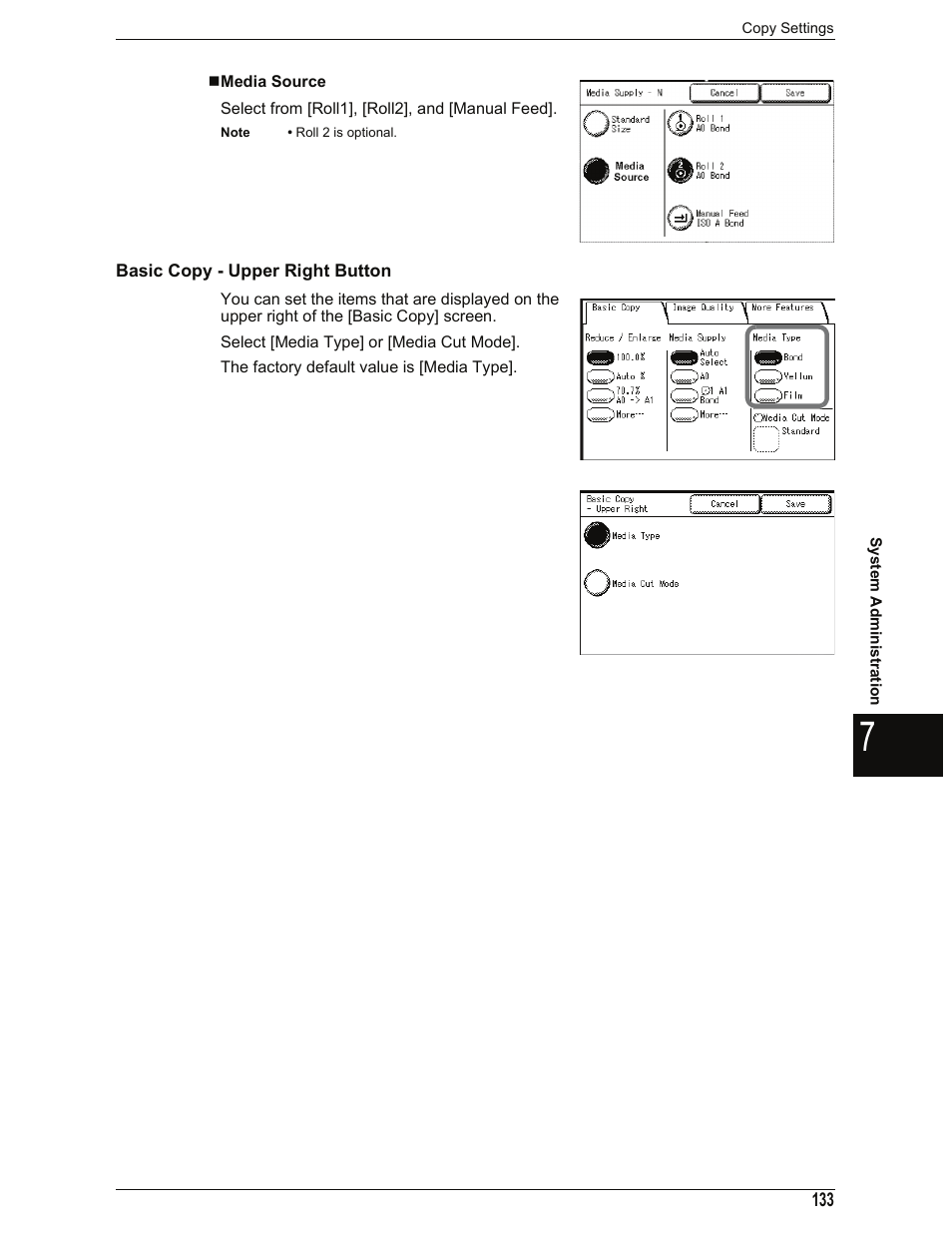 Media source, Basic copy - upper right button | Xerox 701P44973 User Manual | Page 141 / 206