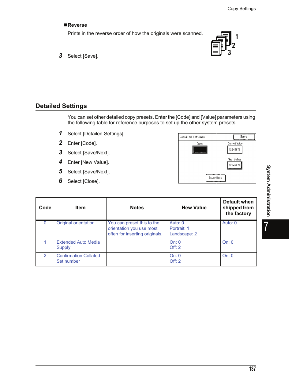 Reverse, Detailed settings | Xerox 701P44973 User Manual | Page 145 / 206
