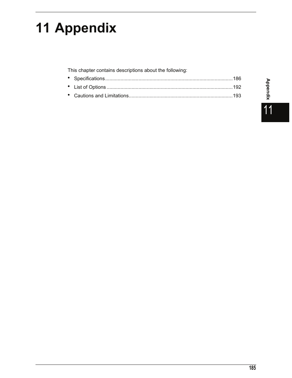 11 appendix, Appendix | Xerox 701P44973 User Manual | Page 193 / 206