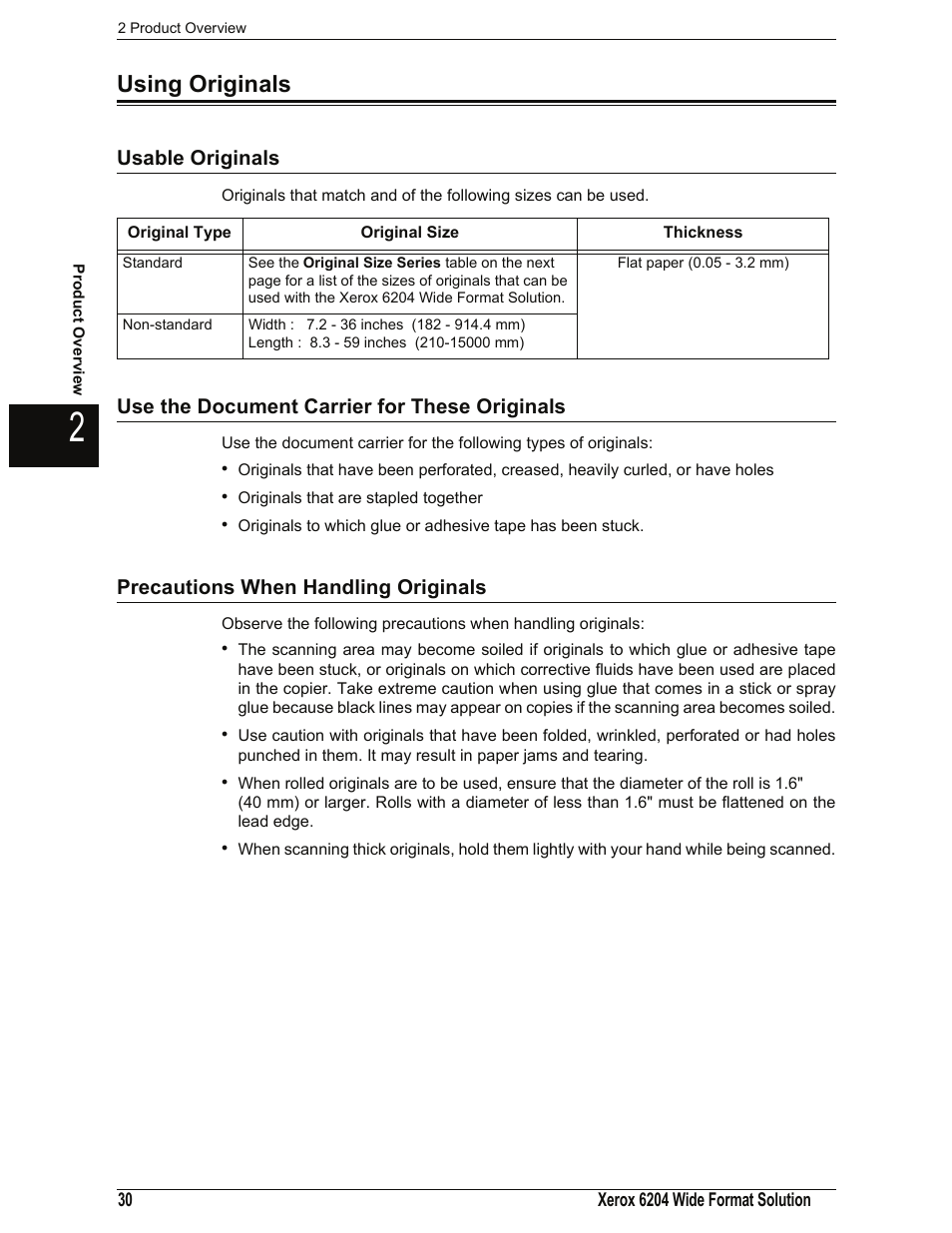 Using originals, Usable originals, Use the document carrier for these originals | Precautions when handling originals | Xerox 701P44973 User Manual | Page 38 / 206