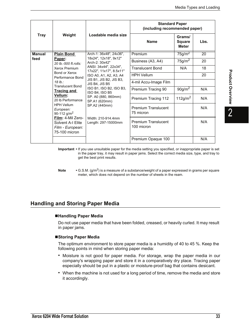 Handling and storing paper media, Handling paper media, Storing paper media | Xerox 701P44973 User Manual | Page 41 / 206