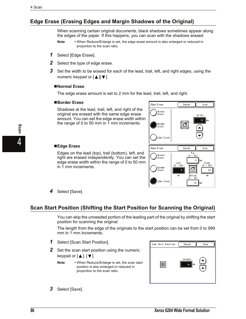 Normal erase, Border erase, Edge erase | Xerox 701P44973 User Manual | Page 94 / 206