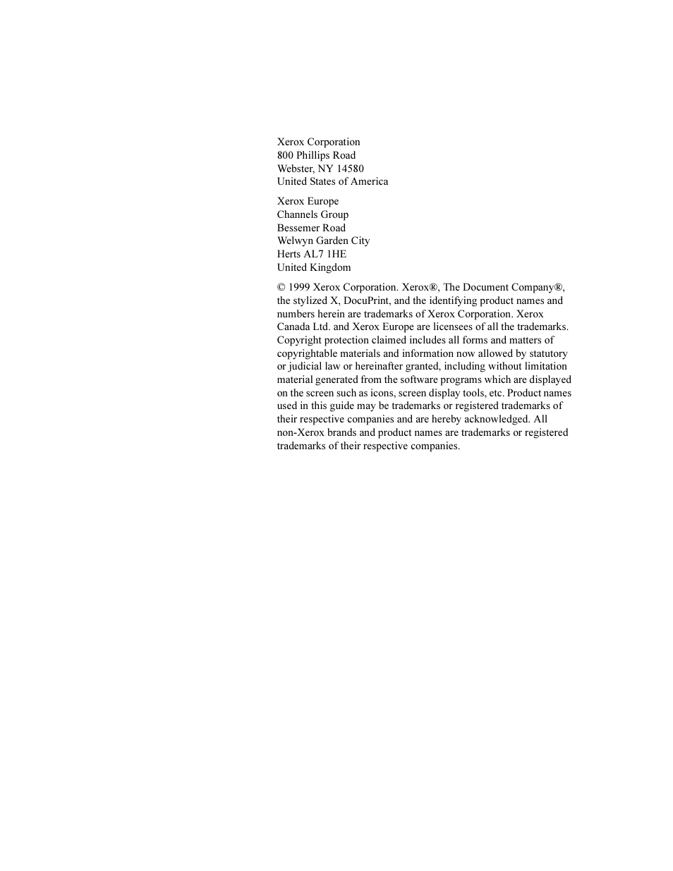 Xerox DocuPrint Personal Laser Printer P1202 User Manual | Page 2 / 88