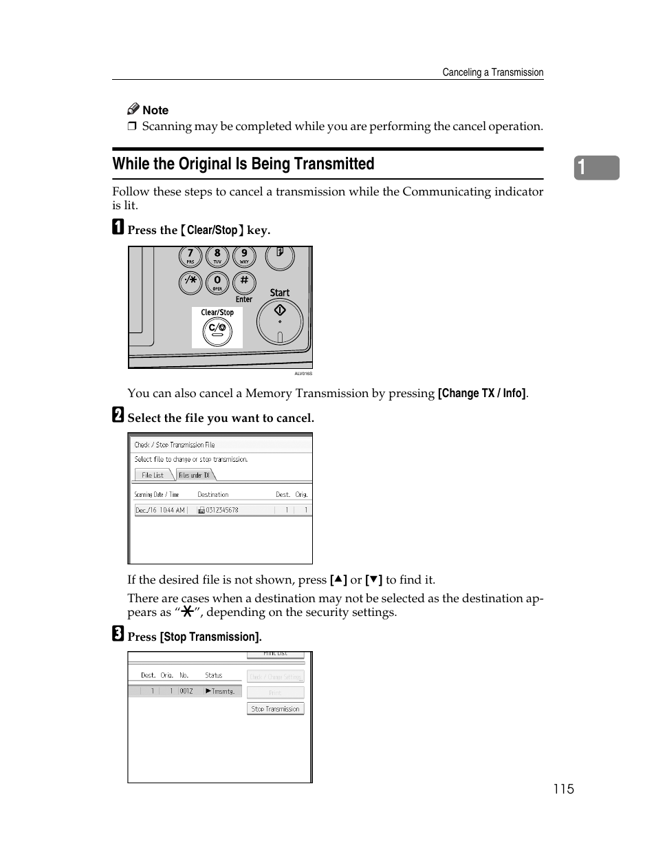 While the original is being transmitted | Xerox C3000 User Manual | Page 125 / 298