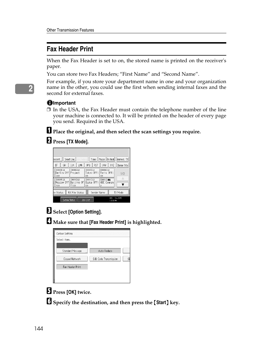 Fax header print | Xerox C3000 User Manual | Page 154 / 298