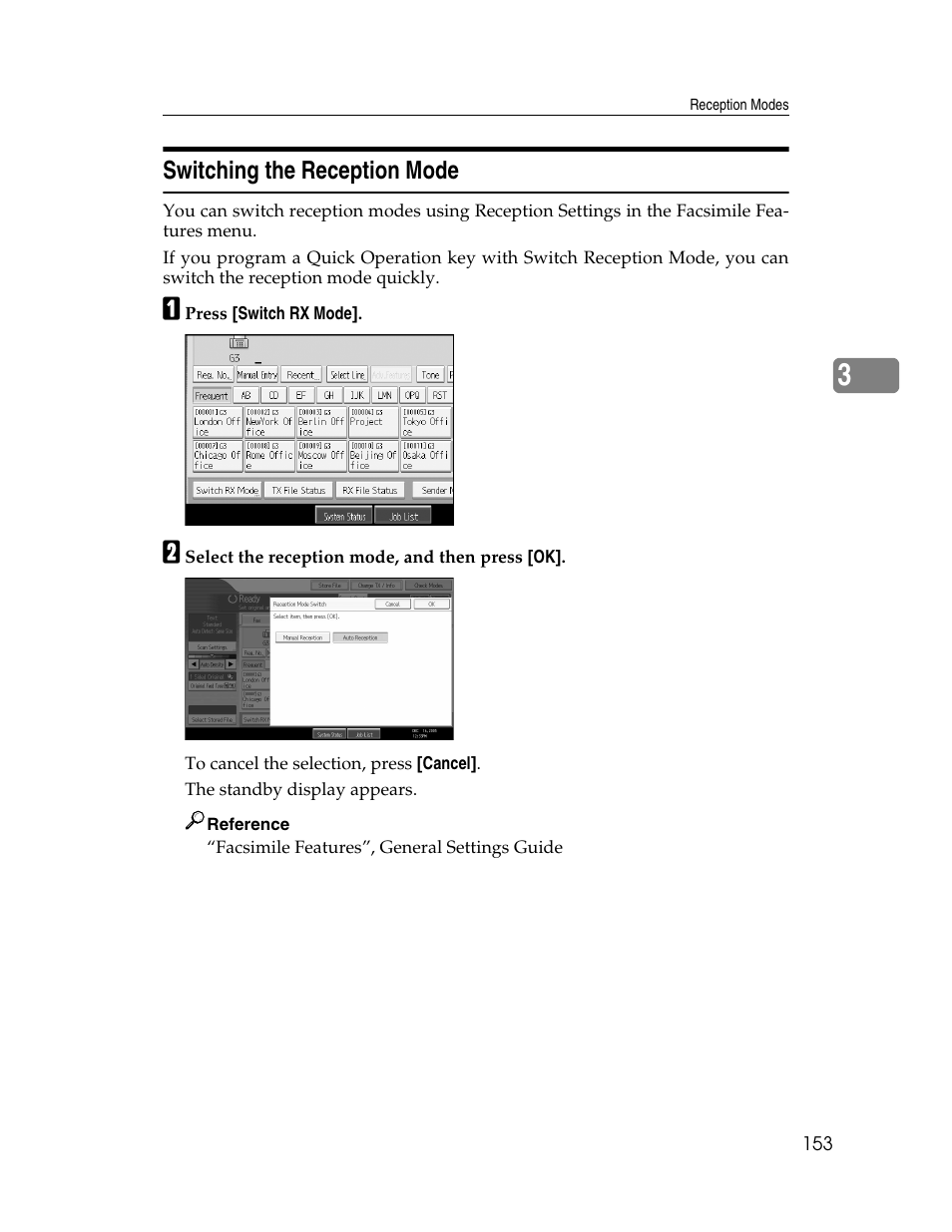 Switching the reception mode | Xerox C3000 User Manual | Page 163 / 298