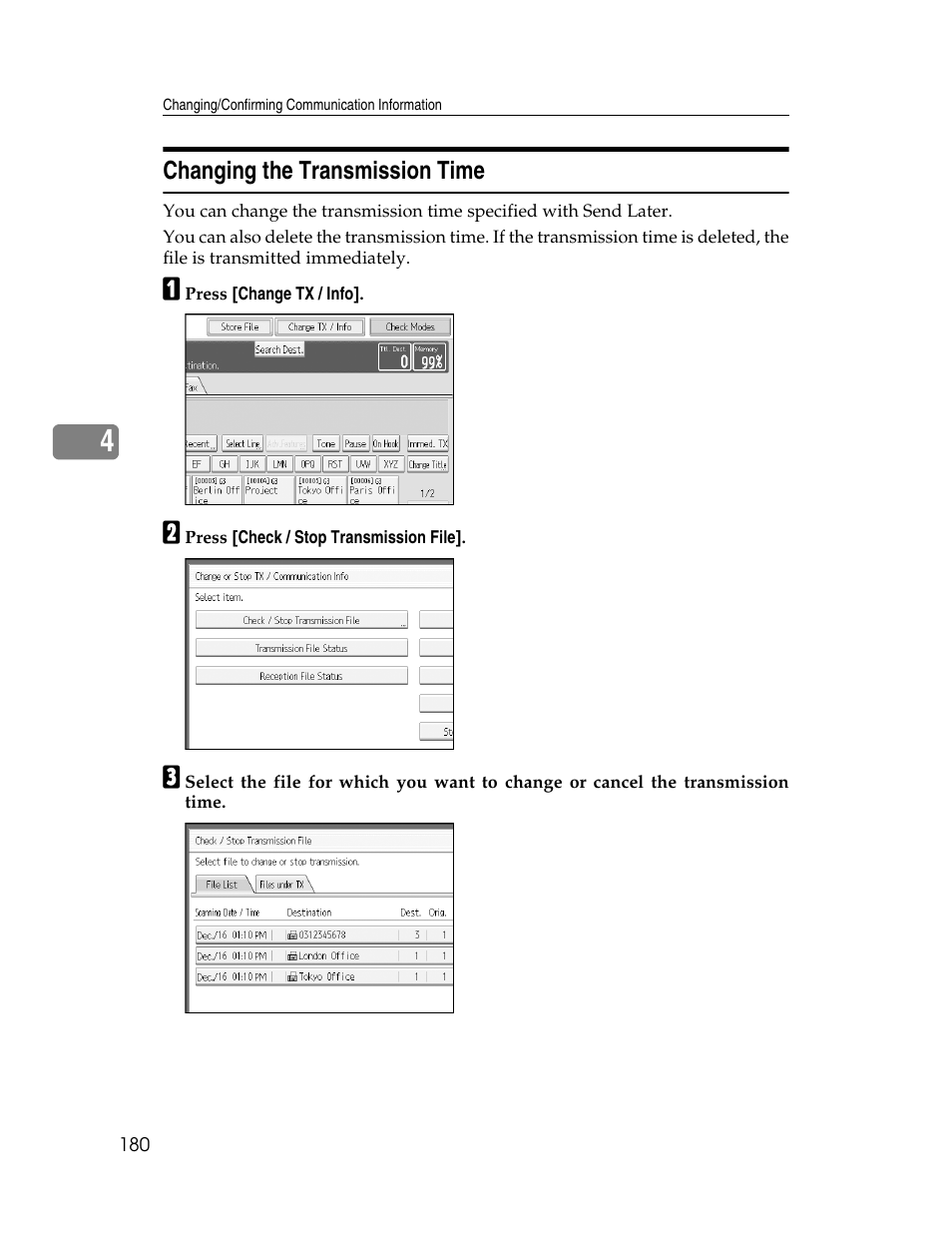 Changing the transmission time | Xerox C3000 User Manual | Page 190 / 298
