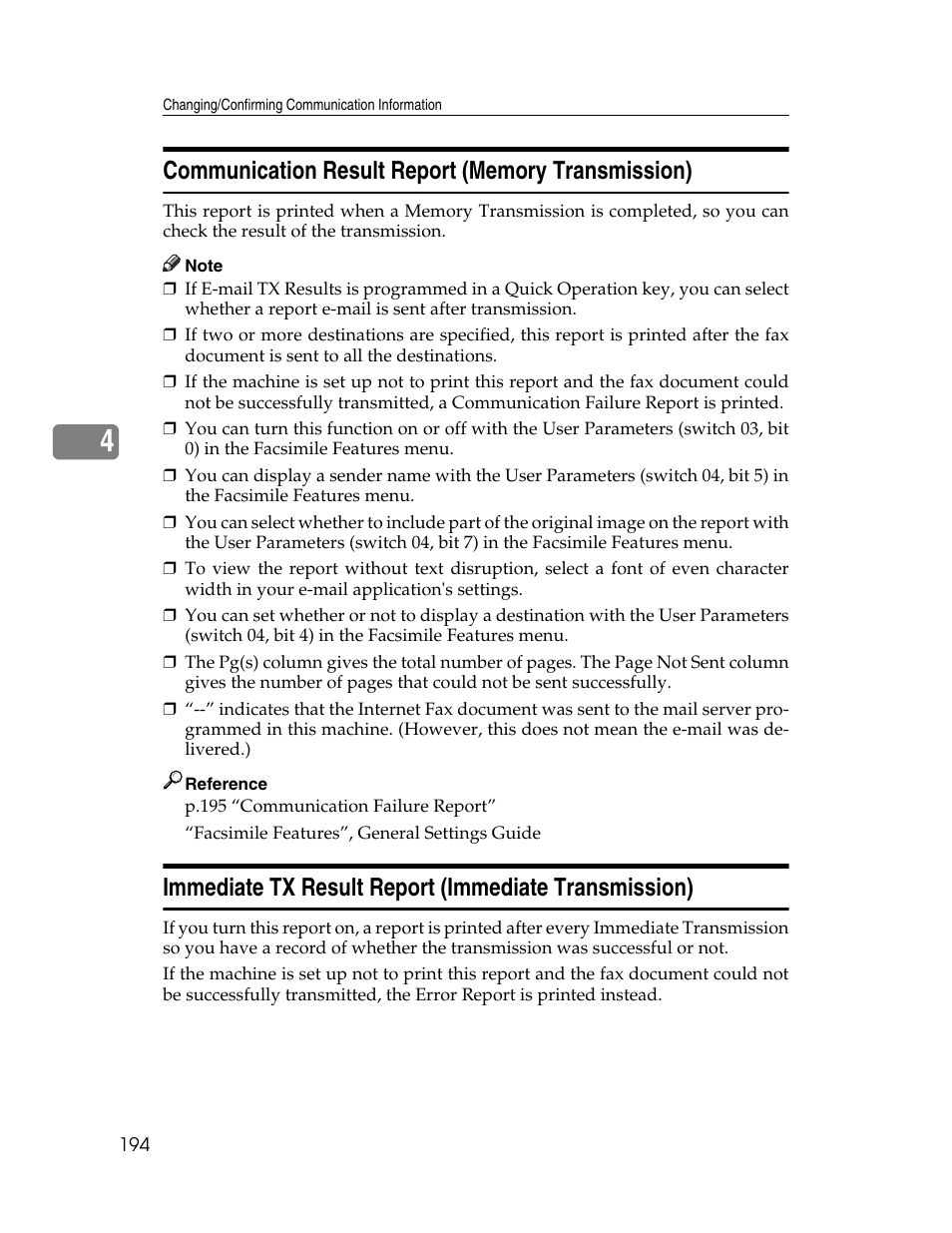 Communication result report (memory transmission) | Xerox C3000 User Manual | Page 204 / 298
