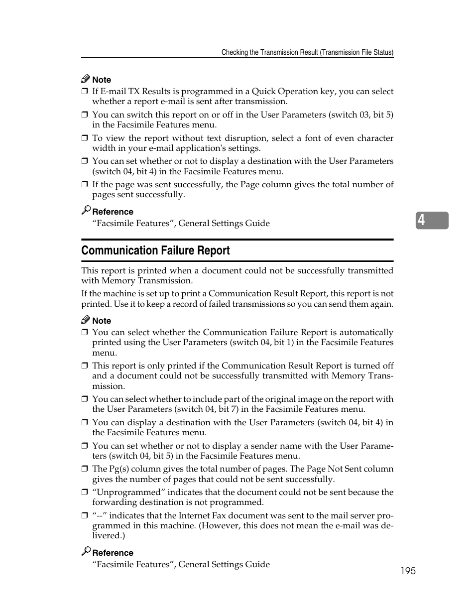 Communication failure report, P.195 “communication failure report | Xerox C3000 User Manual | Page 205 / 298