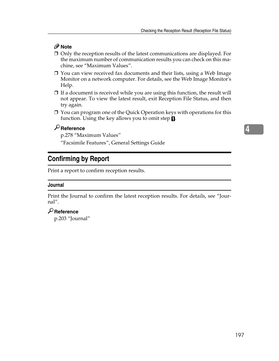 Confirming by report, Journal | Xerox C3000 User Manual | Page 207 / 298