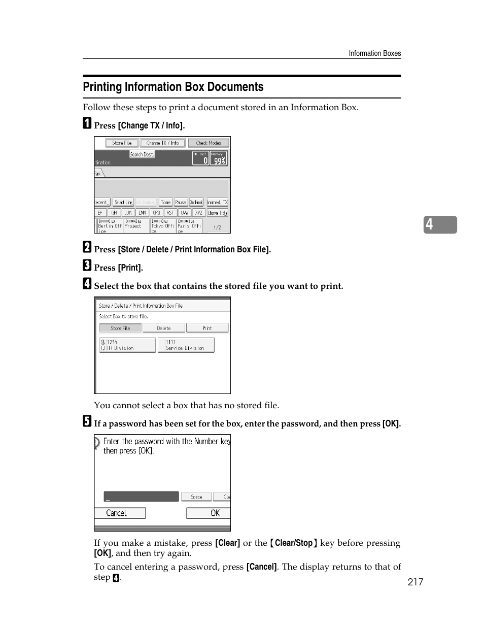 Printing information box documents | Xerox C3000 User Manual | Page 227 / 298