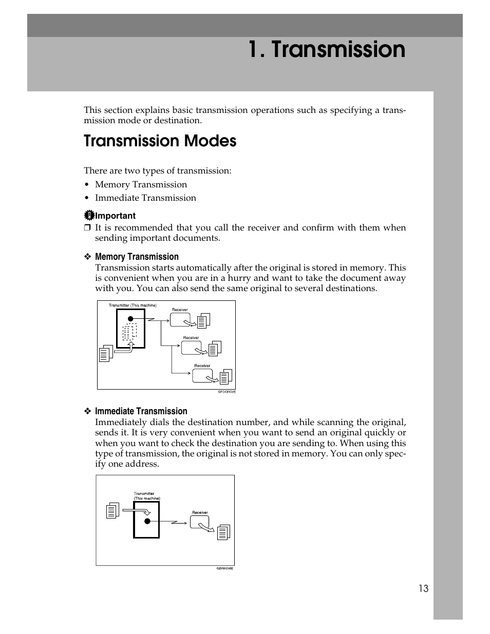 Transmission, Transmission modes, P.13 “transmission modes | Xerox C3000 User Manual | Page 23 / 298