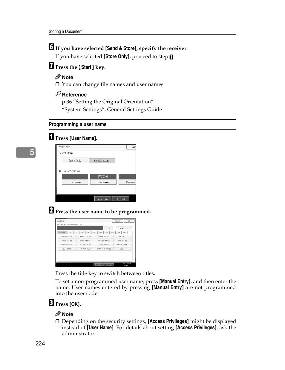 Programming a user name | Xerox C3000 User Manual | Page 234 / 298