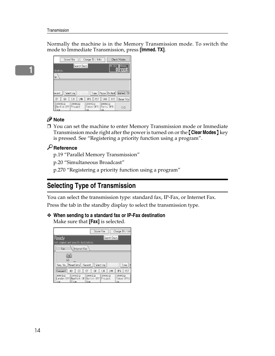 Selecting type of transmission | Xerox C3000 User Manual | Page 24 / 298