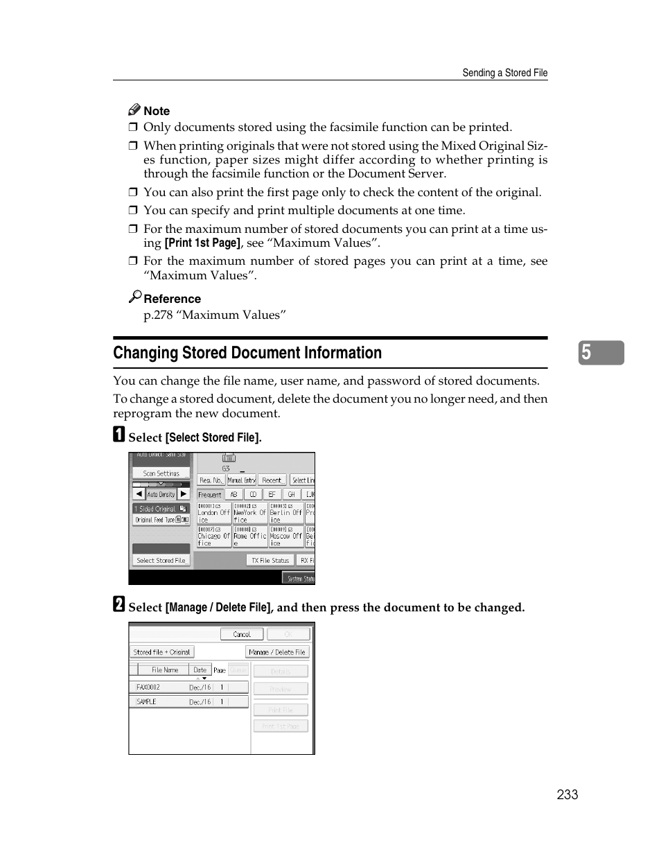 Changing stored document information | Xerox C3000 User Manual | Page 243 / 298