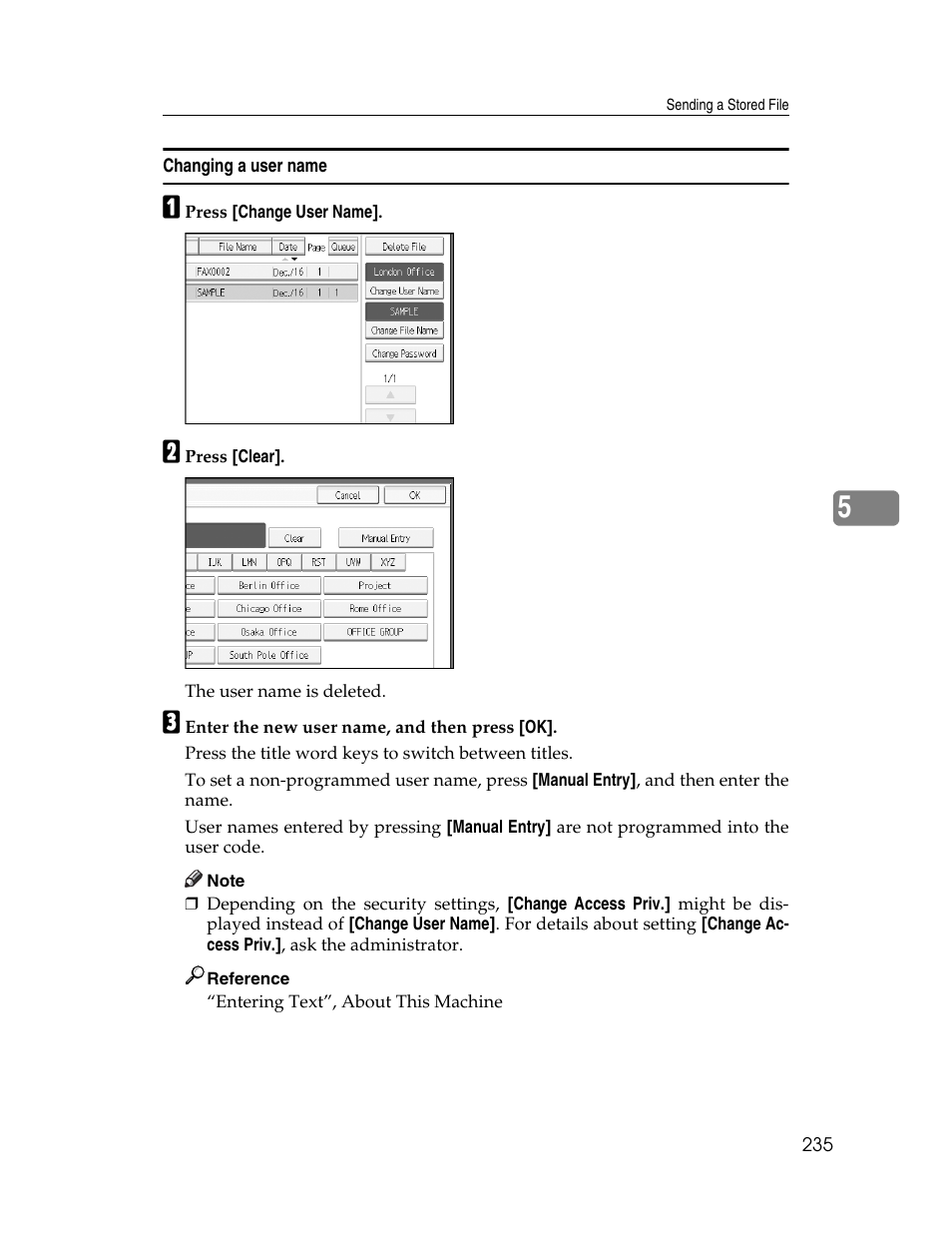 Changing a user name | Xerox C3000 User Manual | Page 245 / 298