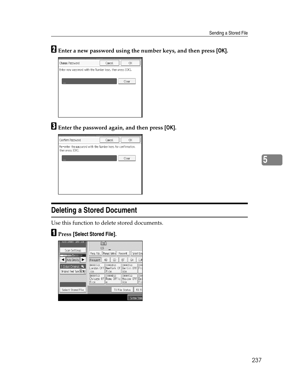 Deleting a stored document | Xerox C3000 User Manual | Page 247 / 298