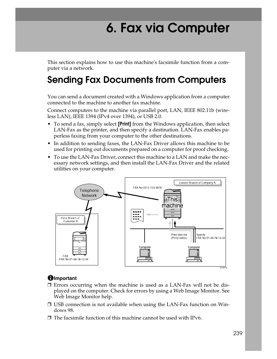 Fax via computer, Sending fax documents from computers | Xerox C3000 User Manual | Page 249 / 298