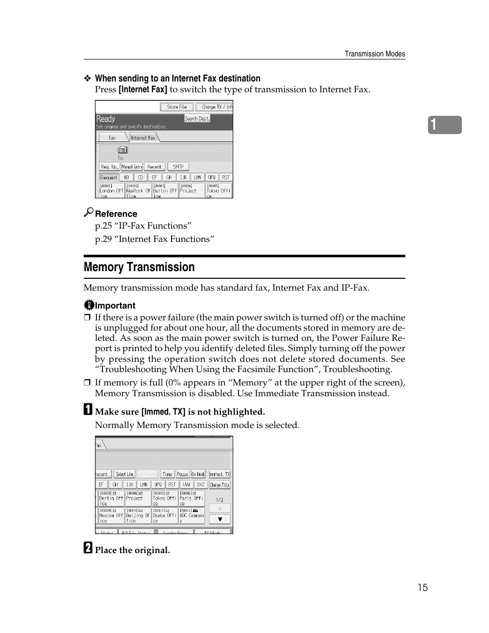Memory transmission | Xerox C3000 User Manual | Page 25 / 298